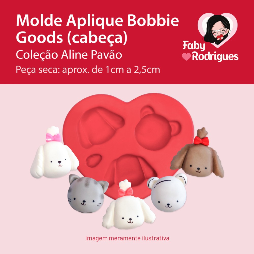 Molde de Silicone Aplique Bobbie Goods (Cabeça) - Aline Pavão
