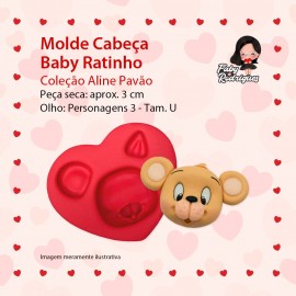 Molde De Silicone Cabeça Baby Ratinho - Aline Pavão