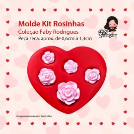 Molde De Silicone Kit Rosinhas -  Faby Rodrigues