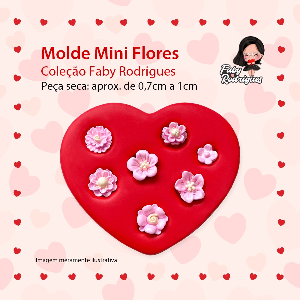 Molde De Silicone Mini Flores - Faby Rodrigues