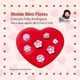 Molde De Silicone Mini Flores - Faby Rodrigues