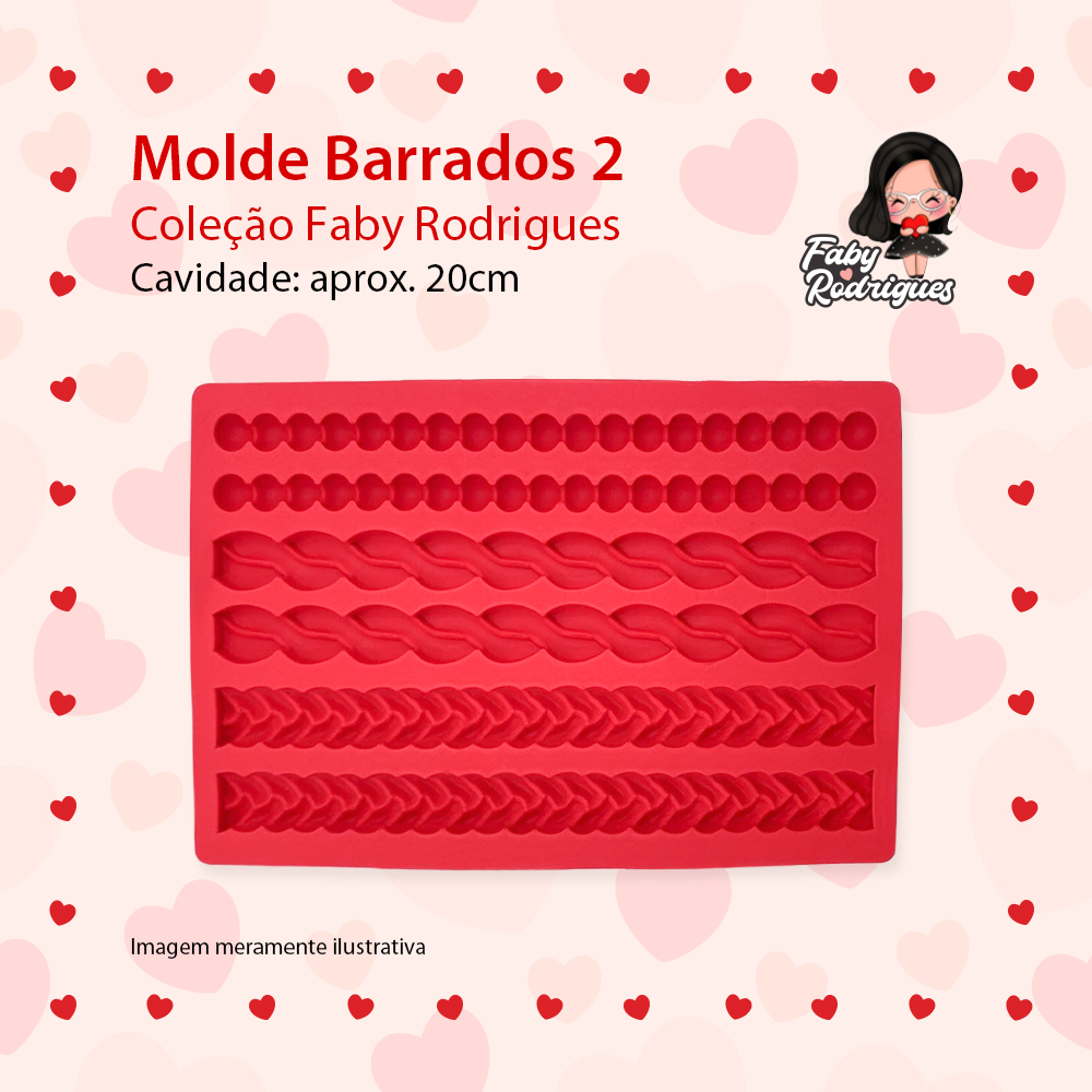 Molde De Silicone Barrados 2 - FABY RODRIGUES