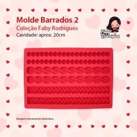 Molde De Silicone Barrados 2 - FABY RODRIGUES