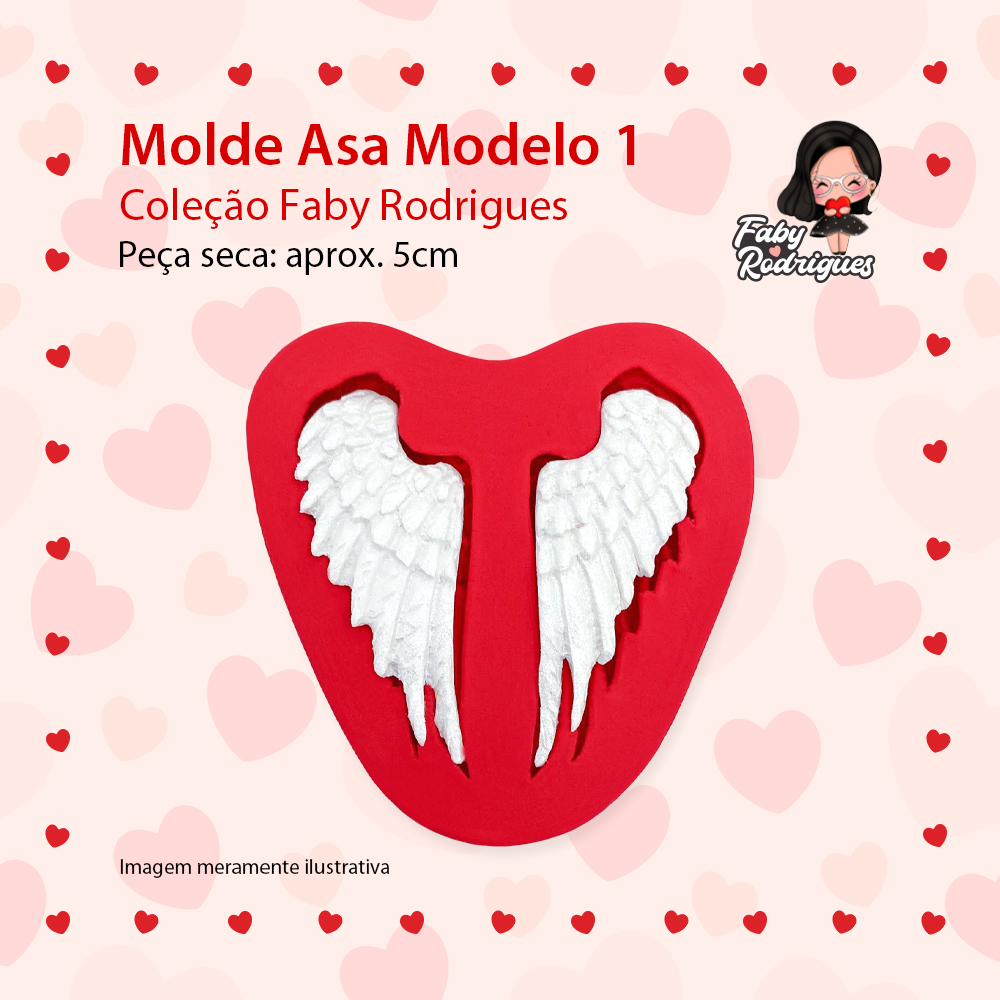 Molde De Silicone Asa Modelo 1  - FABY RODRIGUES