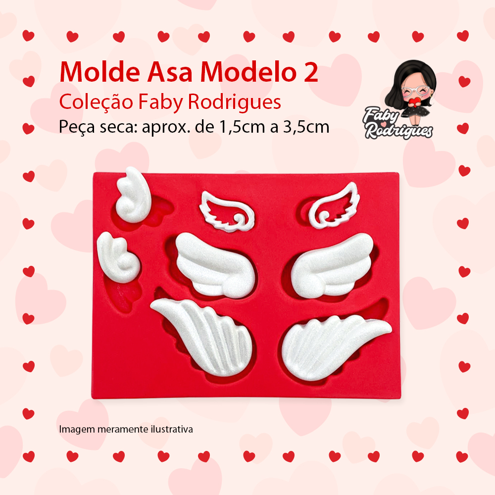 Molde De Silicone Asa Modelo 2  - FABY RODRIGUES