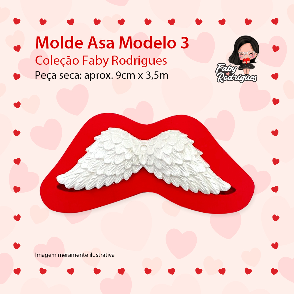 Molde De Silicone Asa Modelo 3  - FABY RODRIGUES