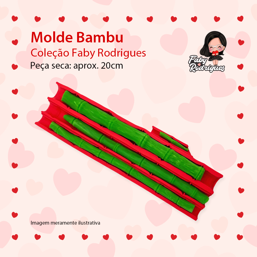 Molde De Silicone  Bambu - FABY RODRIGUES