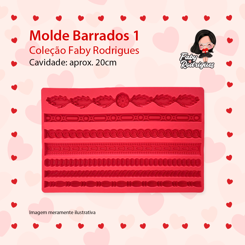 Molde De Silicone Barrados 1  - FABY RODRIGUES