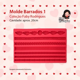 Molde De Silicone Barrados 1  - FABY RODRIGUES