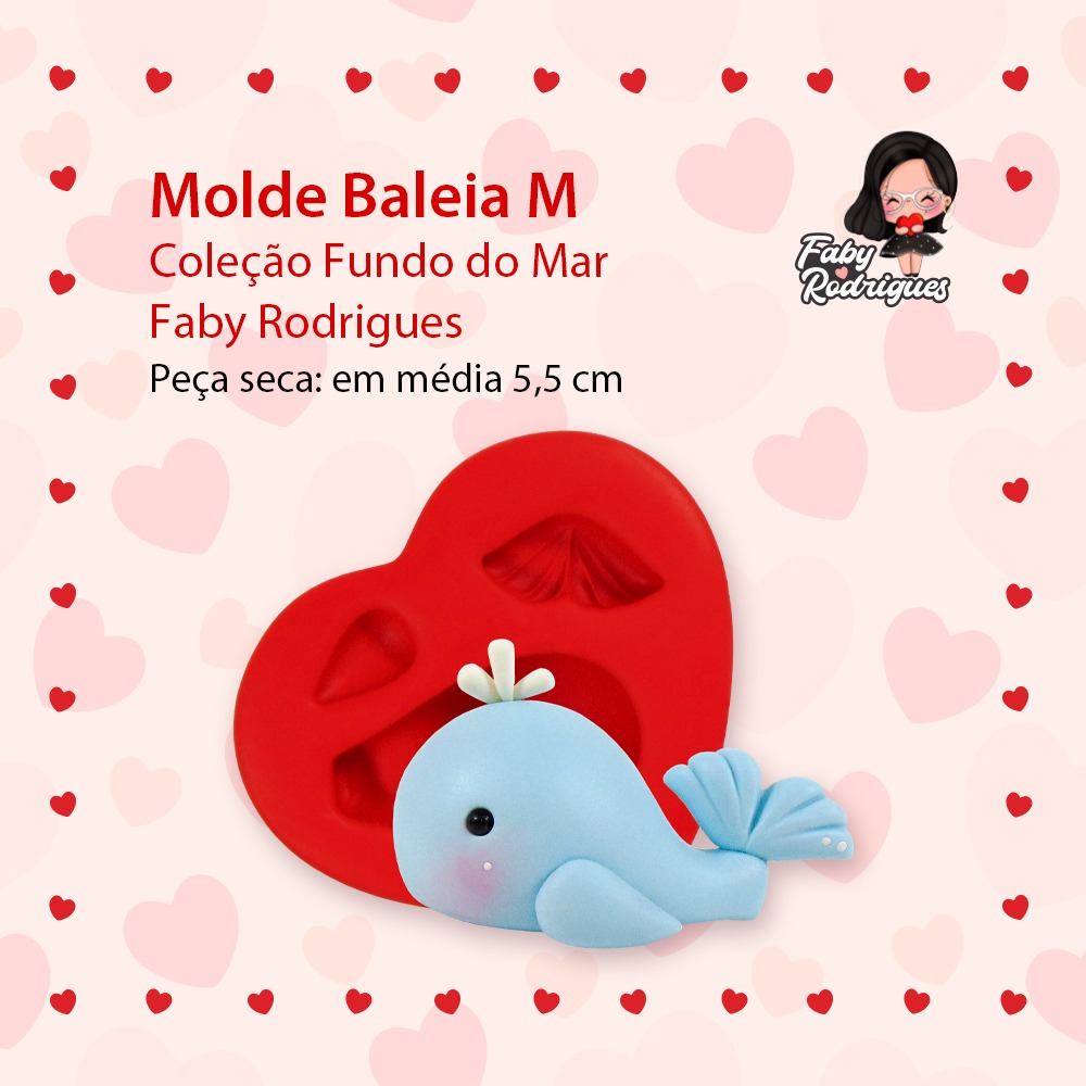 Molde de Silicone Baleia M - Faby Rodrigues