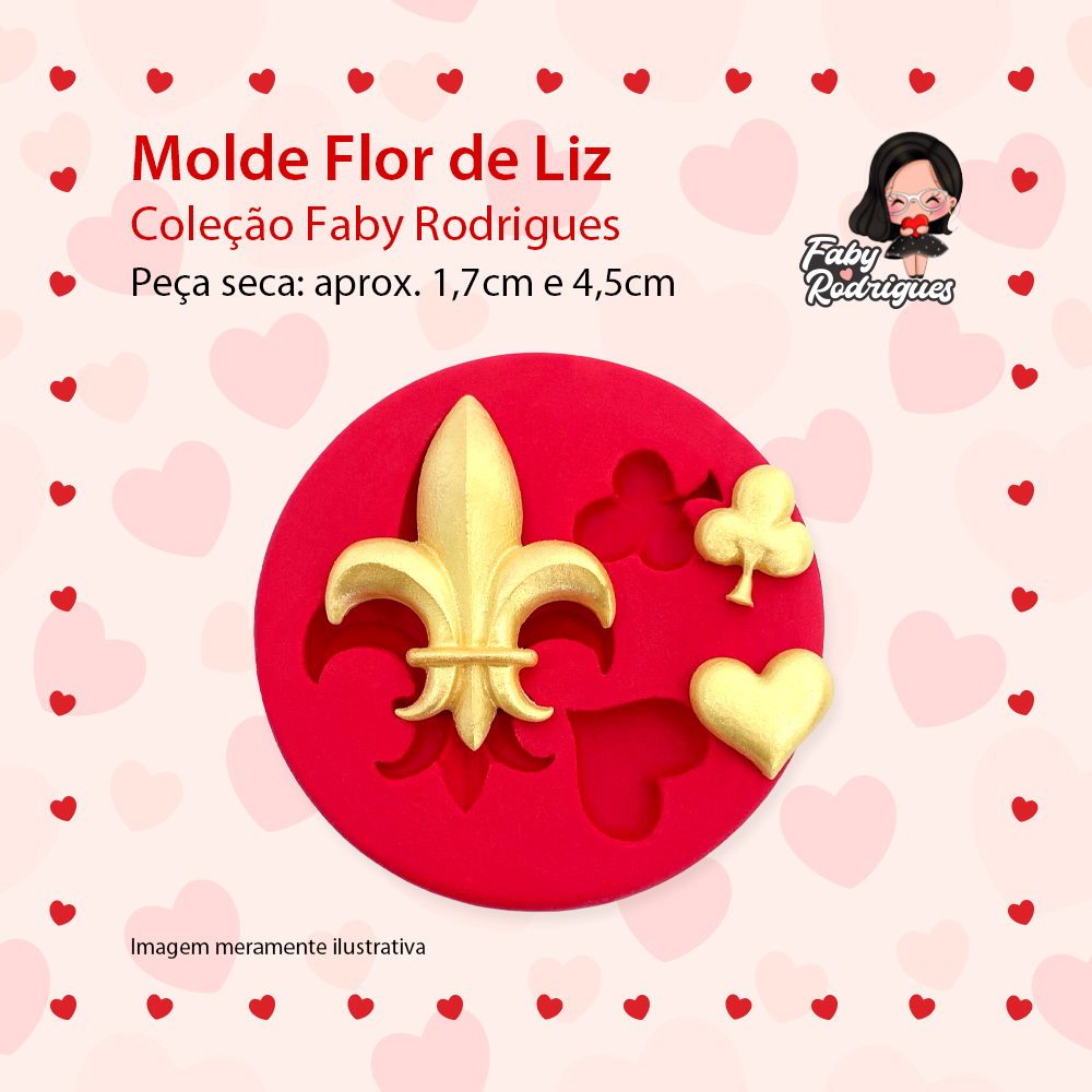 Molde De Silicone Flor de Liz  - FABY RODRIGUES