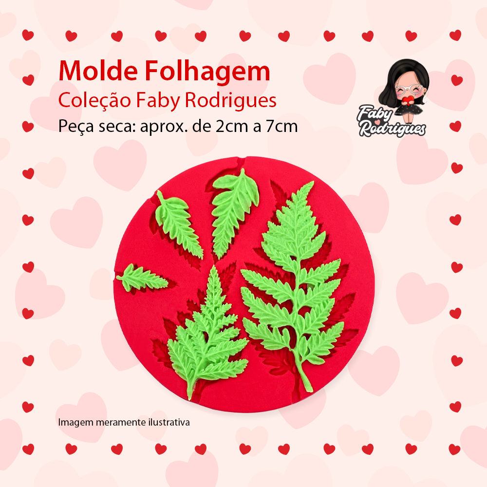 Molde De Silicone Folhagem - FABY RODRIGUES