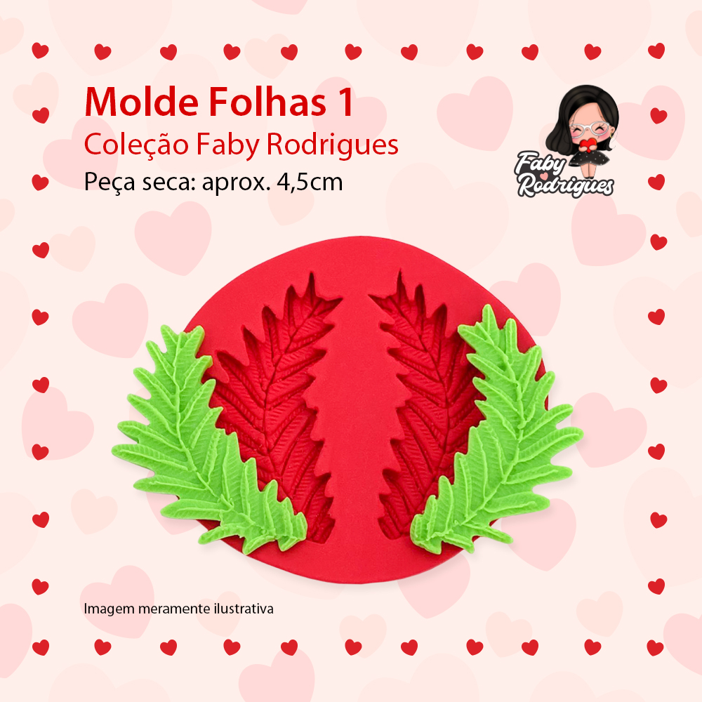 Molde De Silicone Folhas 1 - FABY RODRIGUES