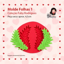 Molde De Silicone Folhas 1 - FABY RODRIGUES