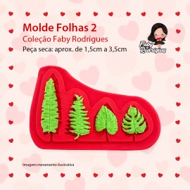 Molde De Silicone  Folhas 2 - FABY RODRIGUES