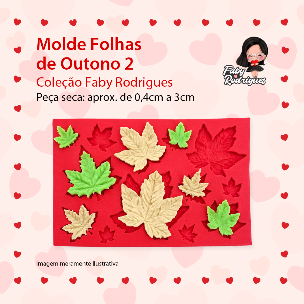 Molde De Silicone Folhas de Outono 2 - FABY RODRIGUES