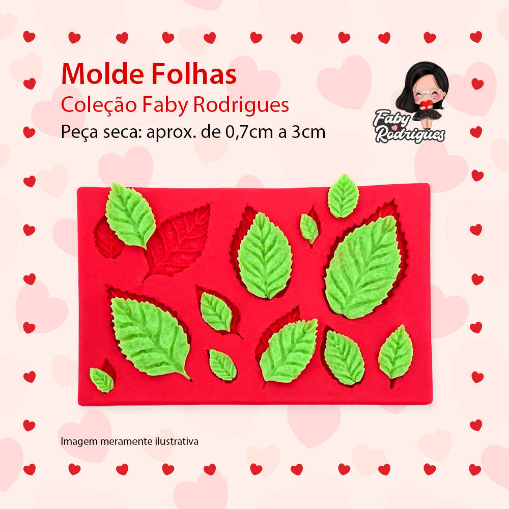 Molde De Silicone Folhas - FABY RODRIGUES