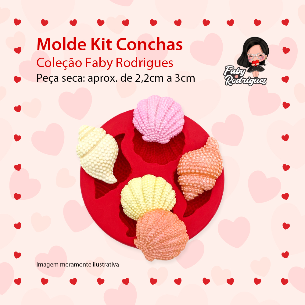 Molde De Silicone  Kit Conchas - FABY RODRIGUES