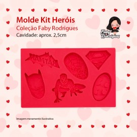 Molde De Silicone Kit Heróis - FABY RODRIGUES