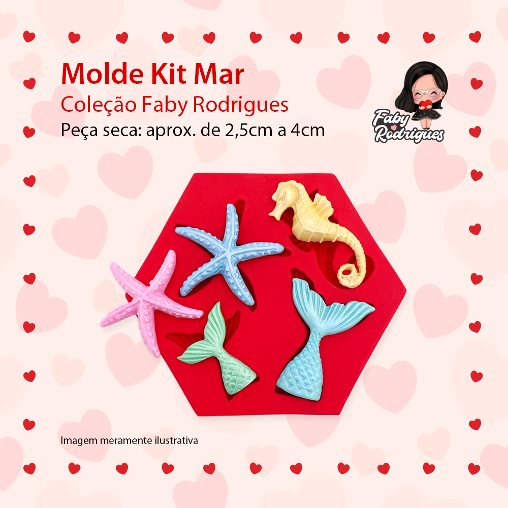 Molde De Silicone Kit Mar - FABY RODRIGUES