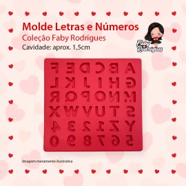 Molde De Silicone Letras e Números - FABY RODRIGUES