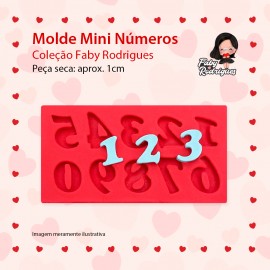 Molde De Silicone  Mini Números - FABY RODRIGUES