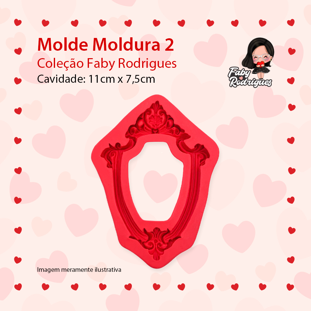 Molde De Silicone Moldura 2  - FABY RODRIGUES