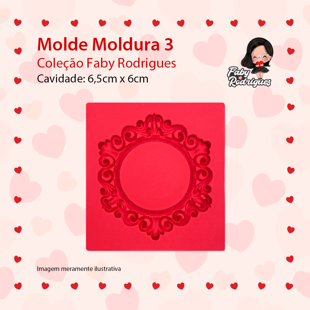 Molde De Silicone  Moldura 3 - FABY RODRIGUES