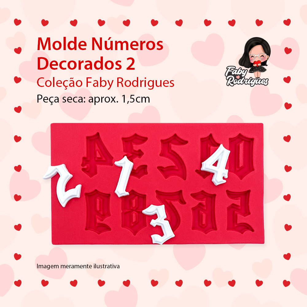 Molde De Silicone Números Decorados 2 - FABY RODRIGUES