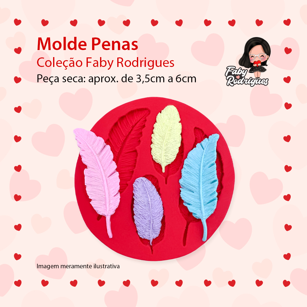 Molde De Silicone Penas  - FABY RODRIGUES