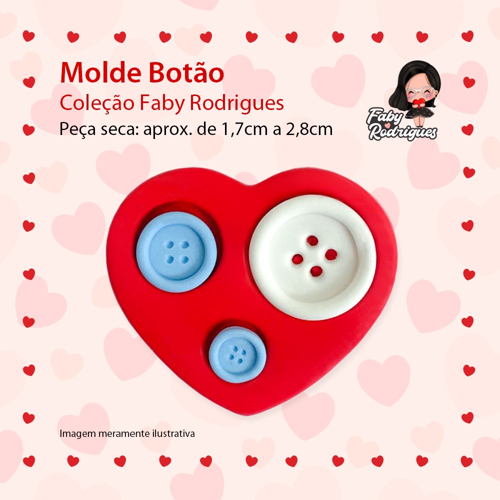 Molde De Silicone  Botão - FABY RODRIGUES