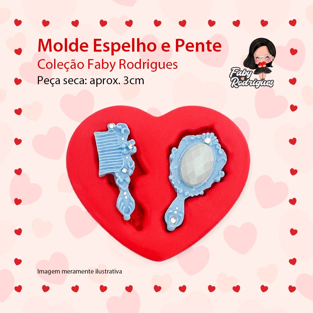 Molde De Silicone Espelho e Pente - FABY RODRIGUES