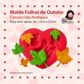 Molde De Silicone   Folhas de Outono - FABY RODRIGUES