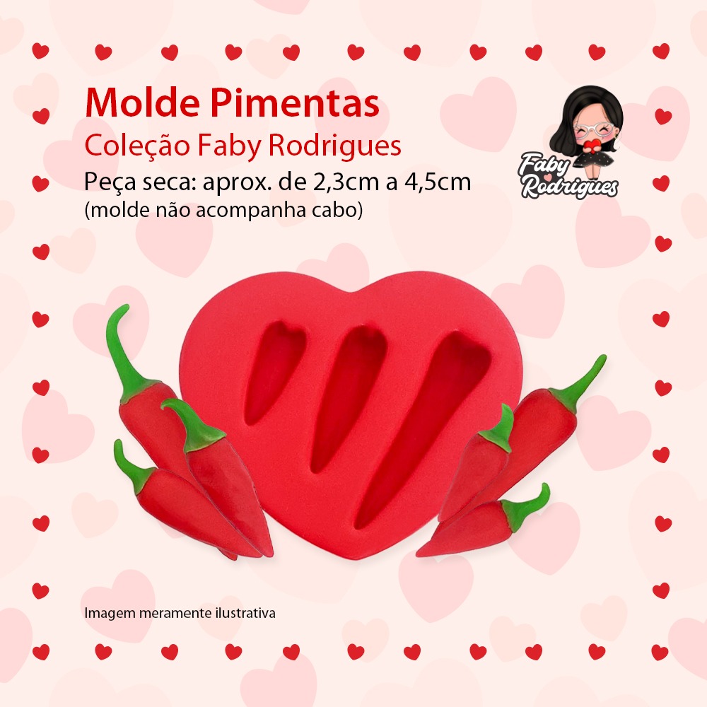 Molde De Silicone Pimentas - FABY RODRIGUES