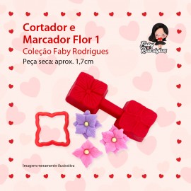 Molde De Silicone Cortador e Marcador Flor 1 - FABY RODRIGUES