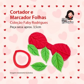 Molde De Silicone Cortador e Marcador Folhas - FABY RODRIGUES