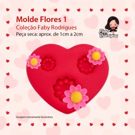 Molde de Silicone Flores 1 - Faby Rodrigues