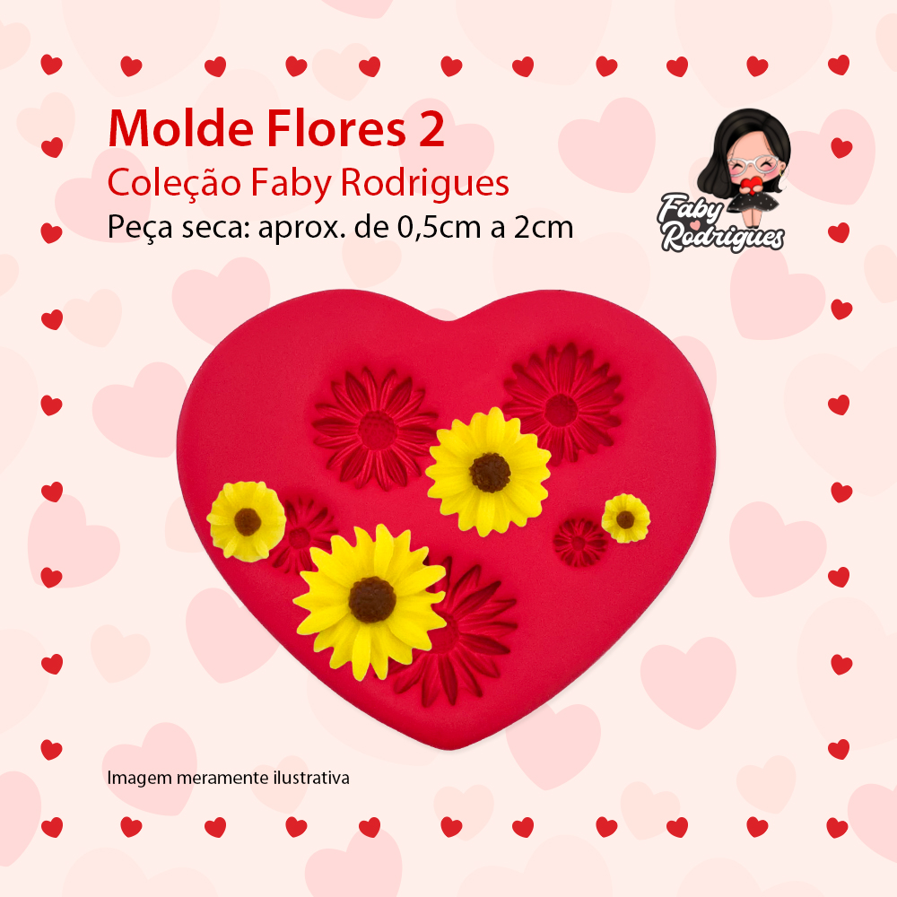 Molde de Silicone Flores 2 - Faby Rodrigues