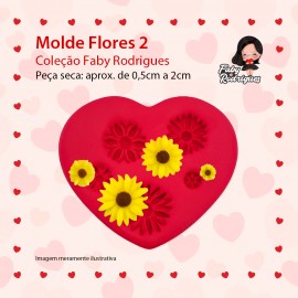 Molde de Silicone Flores 2 - Faby Rodrigues