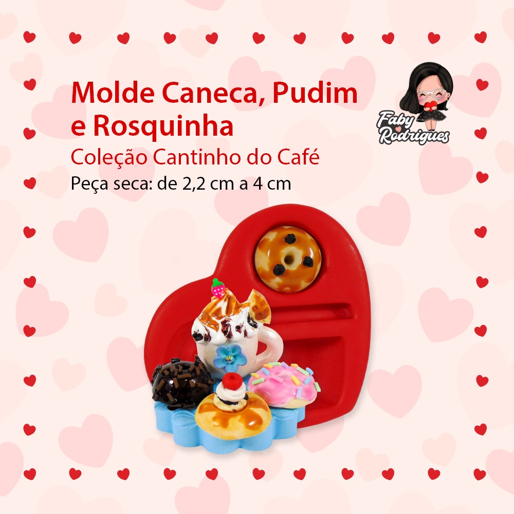 Molde de Silicone Caneca, Pudim e Rosquinha - Faby Rodrigues