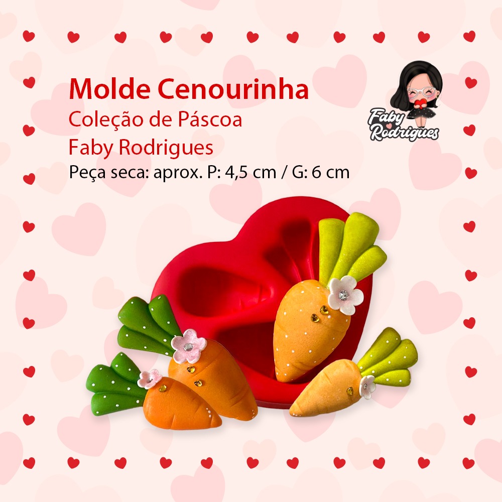 Molde de Silicone Cenourinha - Faby Rodrigues