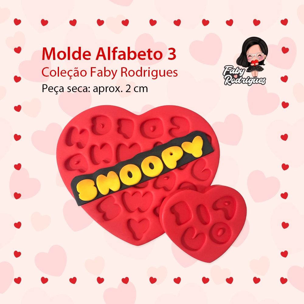 Molde de Silicone Alfabeto 3 - Faby Rodrigues