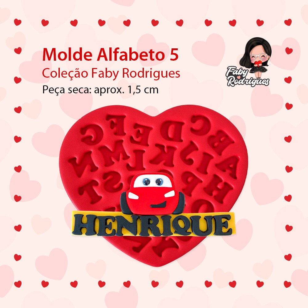 Molde de Silicone Alfabeto 5 - Faby Rodrigues