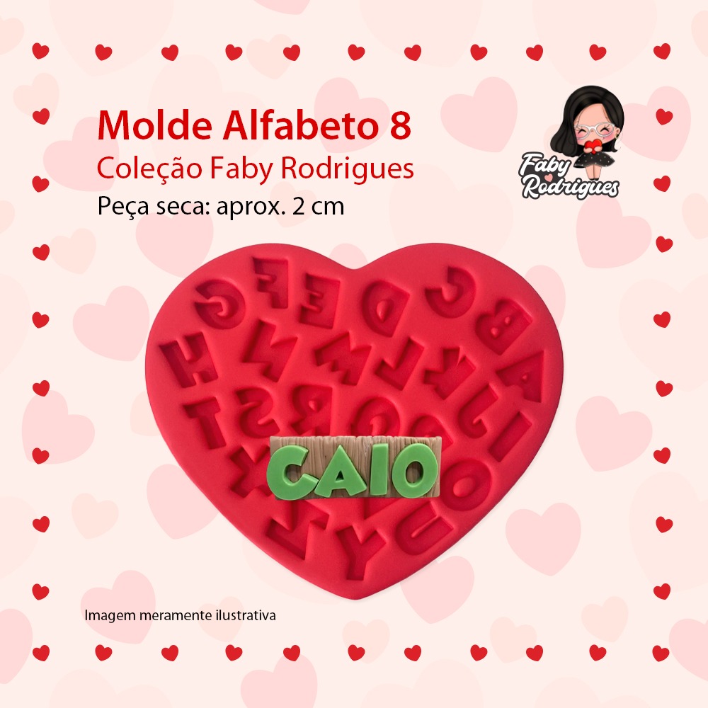 Molde de Silicone Alfabeto 8 - Faby Rodrigues