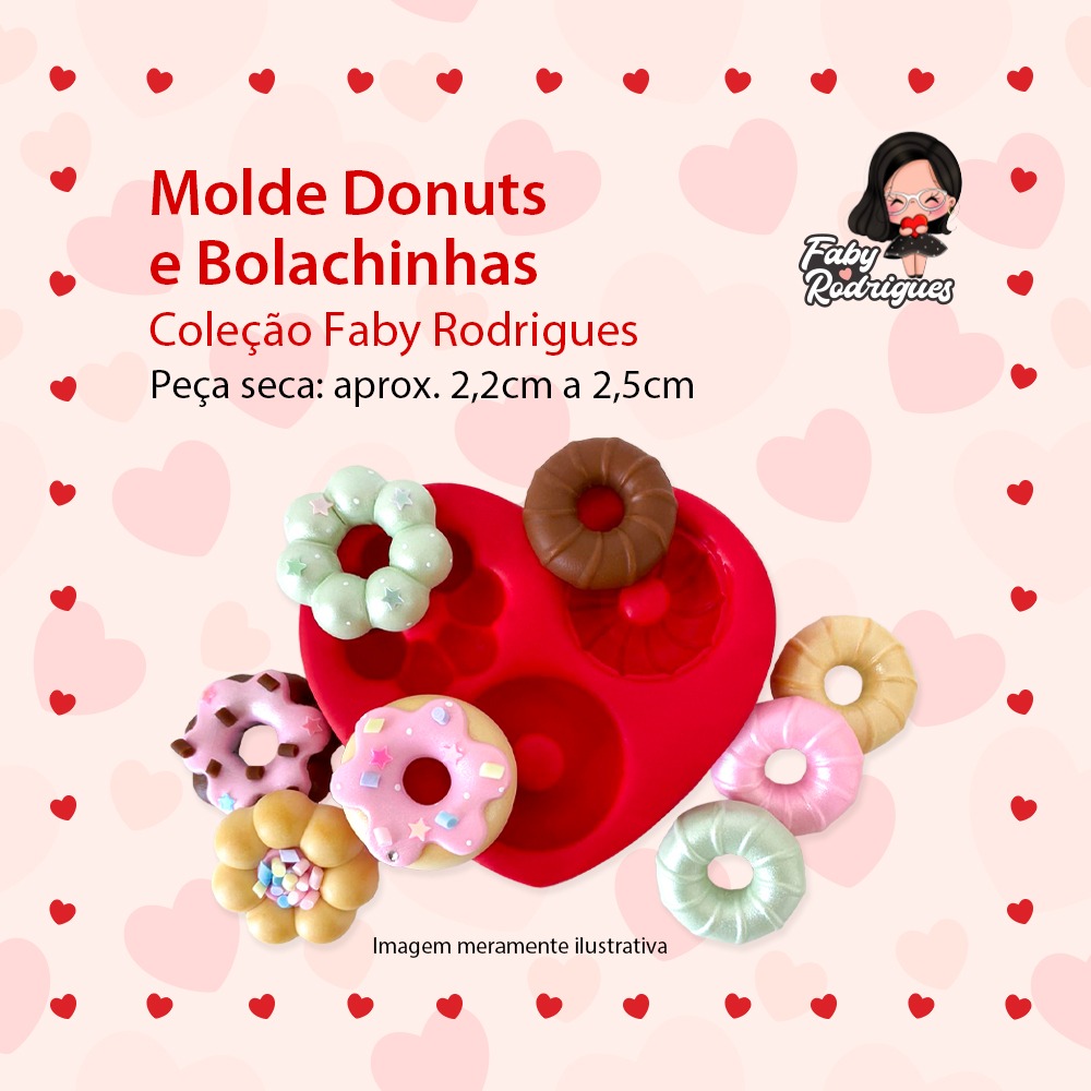 Molde De Silicone Donuts e Bolachinhas - Faby Rodrigues