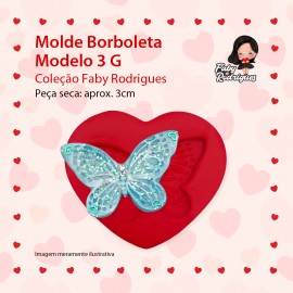 Molde de silicone Borboleta Modelo 3G - Faby Rodrigues