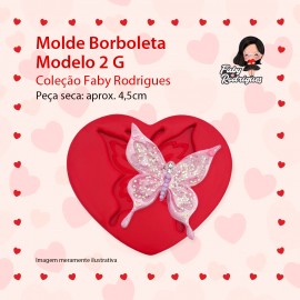 Molde de silicone Borboleta Modelo 2G - Faby Rodrigues