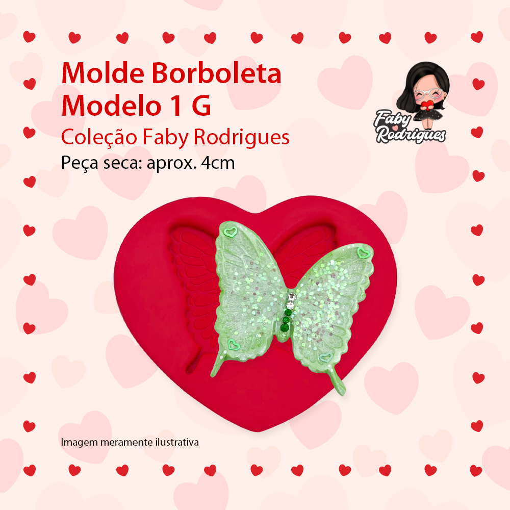 Molde de silicone Borboleta Modelo 1G  - Faby Rodrigues