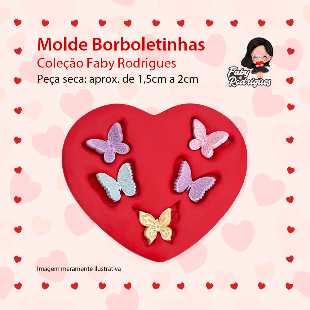 Molde de silicone Borboletinhas - Faby Rodrigues