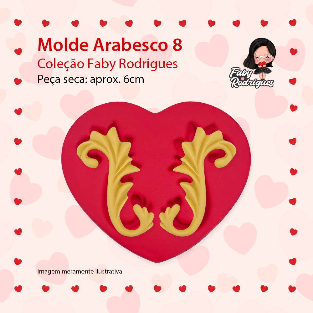 Molde de silicone Arabesco 8 - Faby Rodrigues